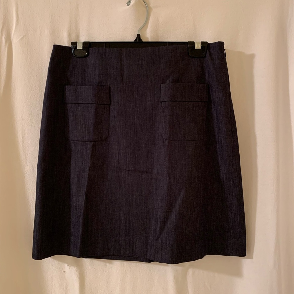 Loft Blue Gray skirt with front pockets